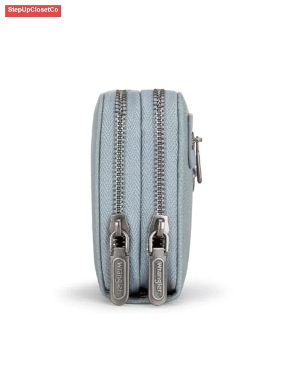 RFID Faux Leather Wristlet Clutch Wallet with Detachable Strap
